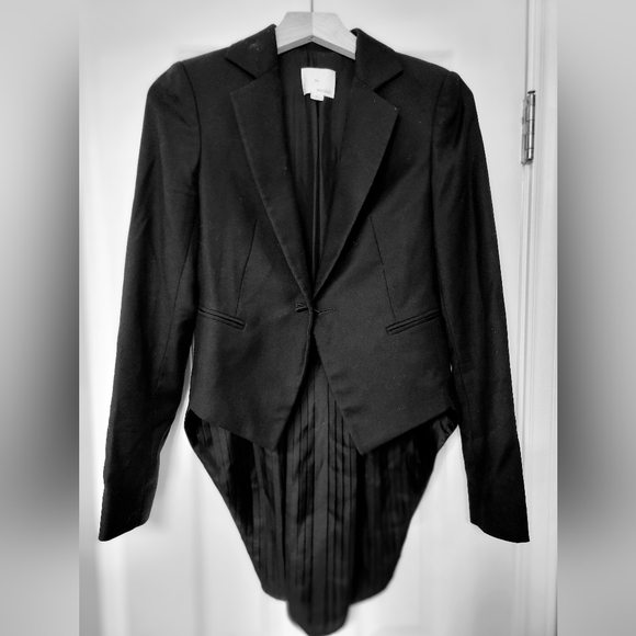 Band of outsiders wool silk tailcoat tuxedo sz 2 black tie wedding blazer tux - Picture 1 of 4